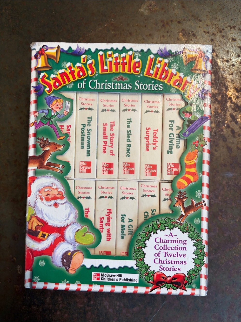 Santa's Little Library of Christmas Stories - VTG Box Set 12 Chubby Books ‘02